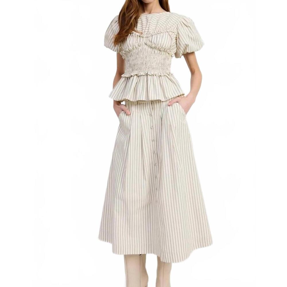 NEW EN SAISON azra midi skirt in black multi